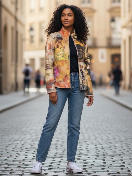 Alberto Makali Jackets & Blazers - Alberto Makali Multicolor Jungle Safari Print Jacket S